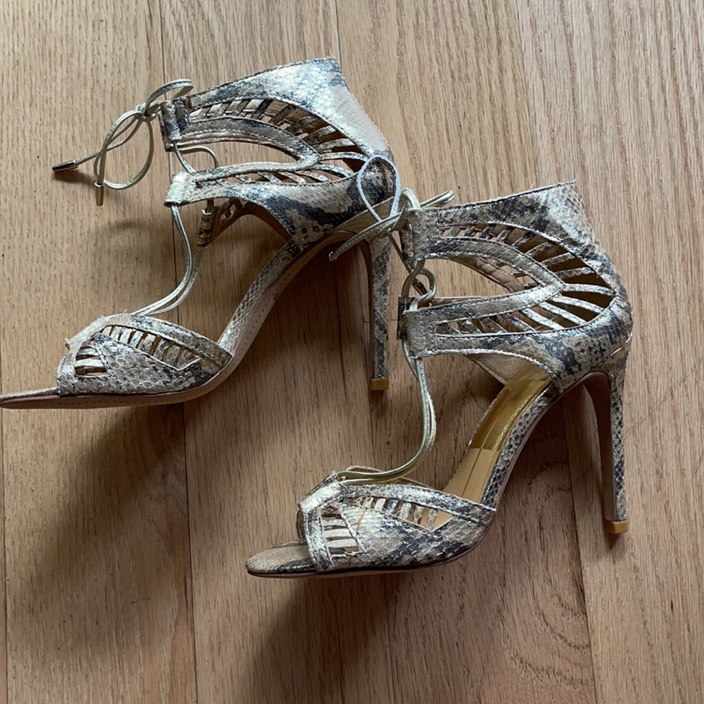 Final Sale Gold Dolce Vita Snake Print Heels